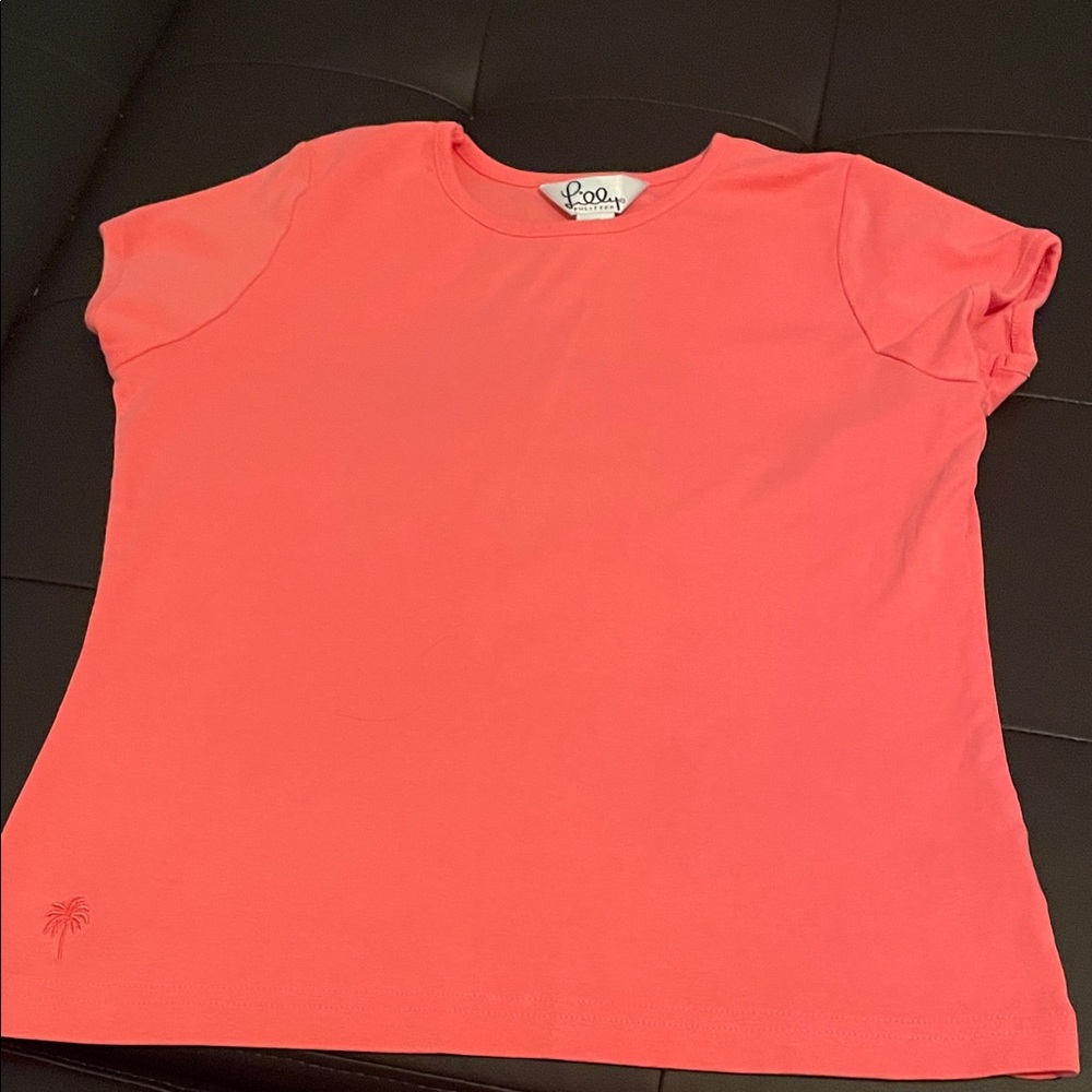 Lilly Pulitzer Coral Cotton Tee size 16